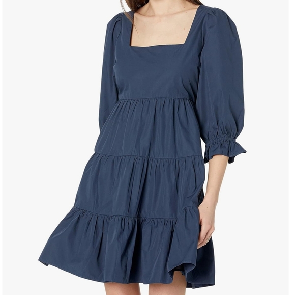Madwell Poplin Lizzie Babydoll Dress in Twilight Plus Size 24W New - Picture 1 of 9